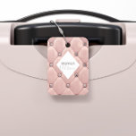 Luxurious Rose Gold Tufted Monogram Luggage Tag<br><div class="desc">Our "luxurious tufted" collection features beautiful rose gold and gold tufted backgrounds with rhinestones. In the middle is a diamond shape placeholder for monogram and business info in different colors. Check our store for more complementary items from this collection.</div>