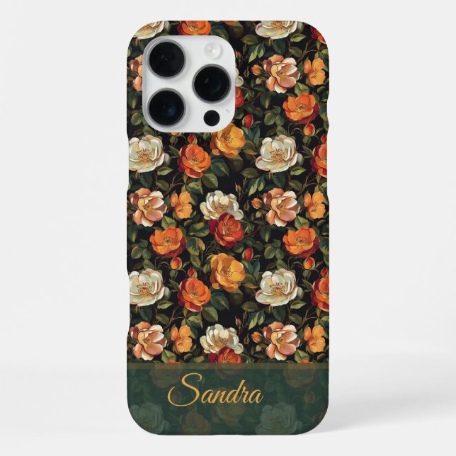 Luxurious Rose Personalizable Name Iphone Case (Back)