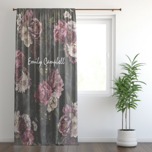 Luxurious Rose White Moody Floral Blossom Sheer Curtains