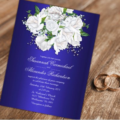 Luxurious Roses and Dark Blue Wedding