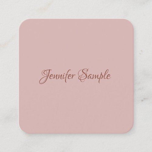 Luxurious Rounded Modern Elegant Hand Script Text Square Business Card