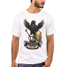 Luxurious Royal Black Falcon Gold Emblem T-Shirt