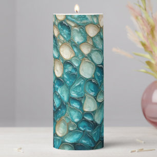 Luxurious Sea Glass Pillar Candle