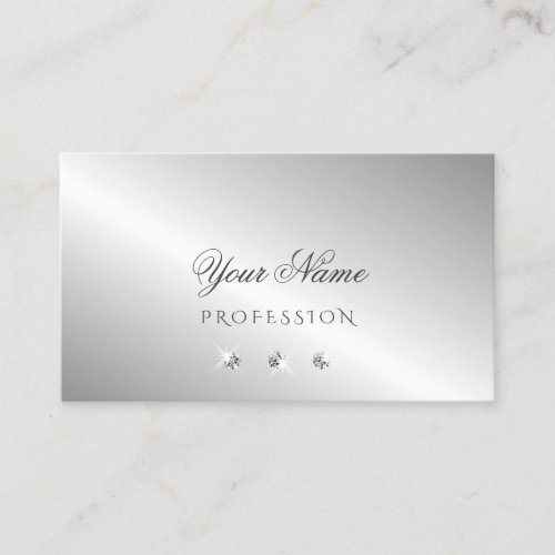 Luxurious Silver Sparkle Diamonds Professional Business Card