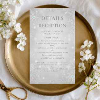 Luxurious Silver Winter Snowflake Harmony Enclosure Card