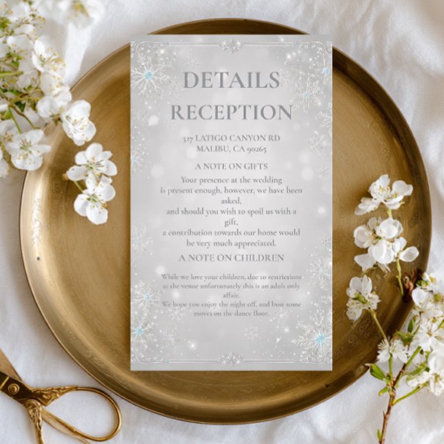 Luxurious Silver Winter Snowflake Harmony Enclosure Card (Creator Uploaded)