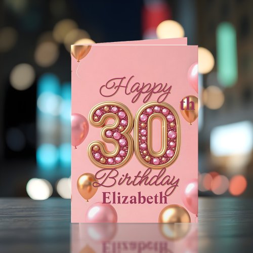 Luxurious Sparkling Gold and Pink 30th Birthday