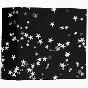 Luxurious Starry Sky Black Star Elegance Astronomy 3 Ring Binder