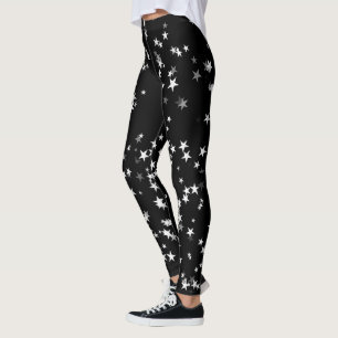 Luxurious Starry Sky Black Star Elegance Astronomy Leggings