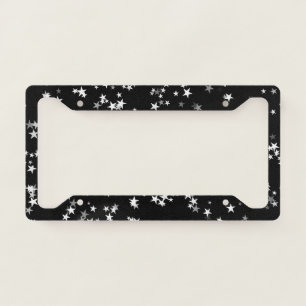 Luxurious Starry Sky Black Star Elegance Astronomy License Plate Frame