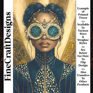 Luxurious Steampunk Futuristic Woman Y6 Decoupage Tissue Paper
