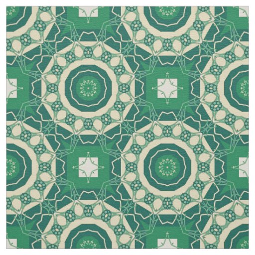 Luxurious Stylish Chic Green Geometric Pattern Fabric