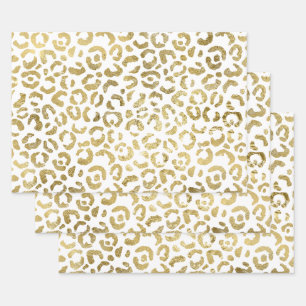 Luxurious Stylish Gold Leopard Print Wrapping Paper Sheets
