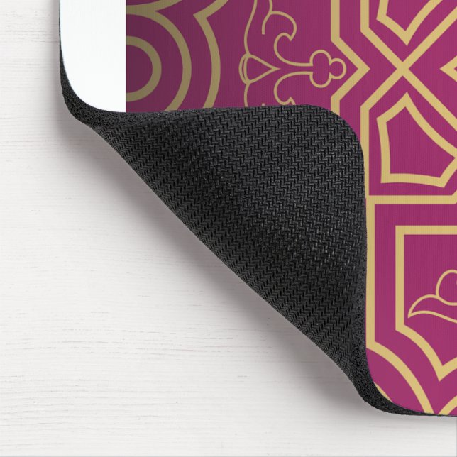 Luxurious Symmetrical Design with Floral Motifs. Mouse Pad (Corner)