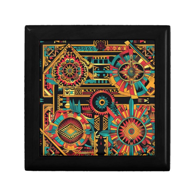 Luxurious Teal "Aztec Dream" Elegant Gift Box (Front)
