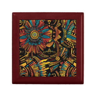 Luxurious Teal "Aztec Dream" Keepsake Mahogany Box