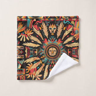 Luxurious Teal "Aztec Dream" Plush Wash Cloth