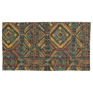 Luxurious Teal "Centuries-Old Geometric Elegance"  Pillow Case