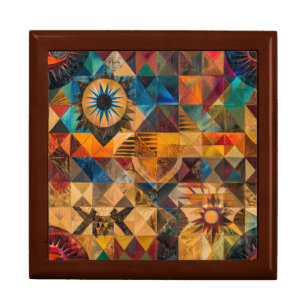 Luxurious Teal "Inherited Artistry" Oak Tile Gift  Box