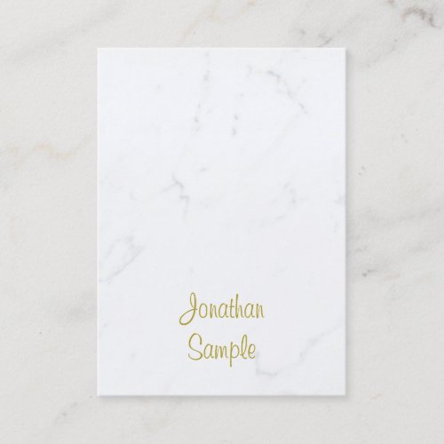 Luxurious Template Modern White Marble Gold Script Business Card