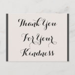 [ Thumbnail: Luxurious "Thank You For Your Kindness" Postcard ]