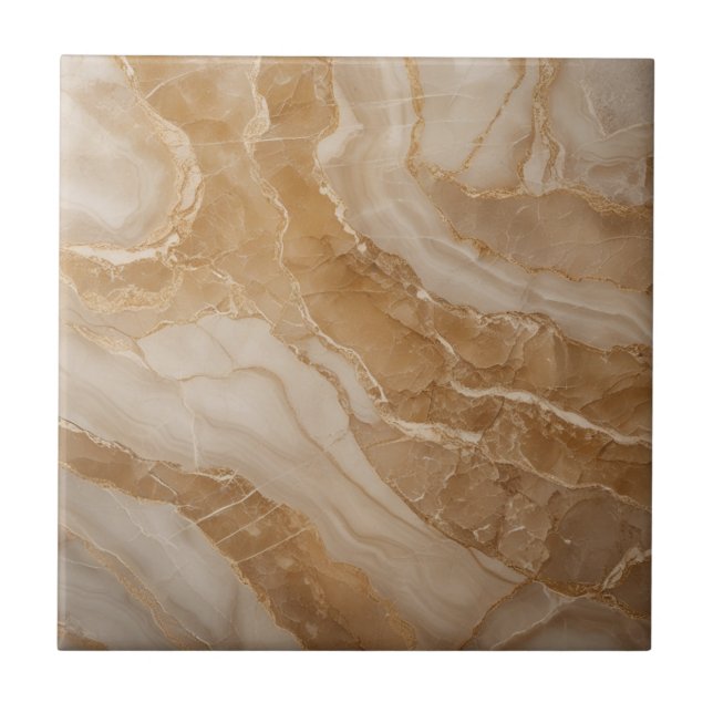 Luxurious & Timeless – Elegant Golden Marble Ceramic Tile (Front)