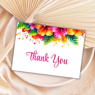 Luxurious Tropical Floral Graduation Thank You Card
