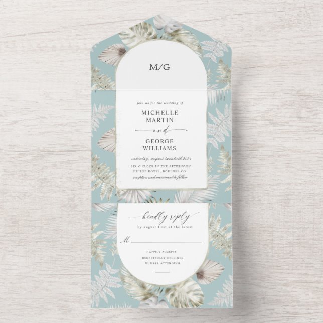 Luxurious Tropical Floral (no ENV needed) All In One Invitation (Inside)