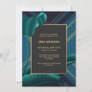 Luxurious Tropical Foliage 30th Birthday Party Invitation