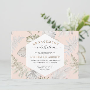 Luxurious Tropical Foliage Engagement Invitation