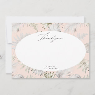luxurious tropical foliage wedding Thank You Card