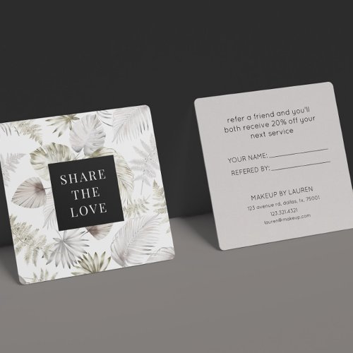 Luxurious Tropical Gold Faux Foil Modern Square Business Card
