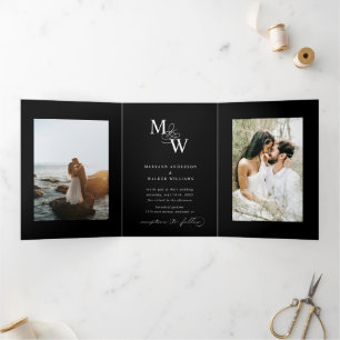 Luxurious Typography Budget Photo Tri-Fold Invitation