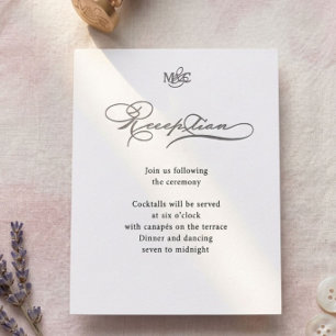 Luxurious Typography Budget Reception Letterpress Enclosure Card