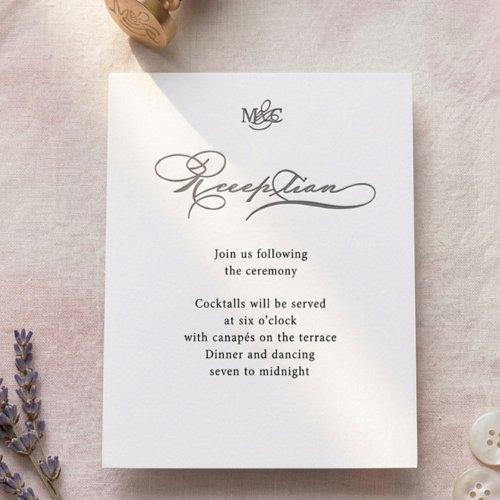 Luxurious Typography Budget Reception Letterpress Enclosure Card