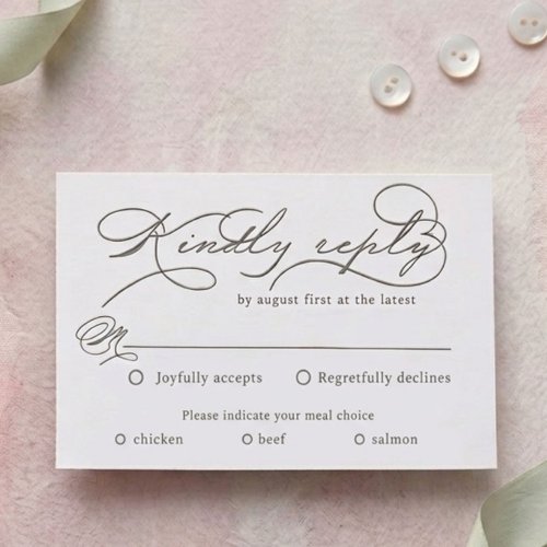Luxurious Typography Budget RSVP Letterpress Cards