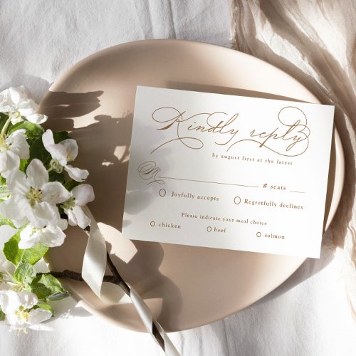 Luxurious Typography Budget RSVP Response Card