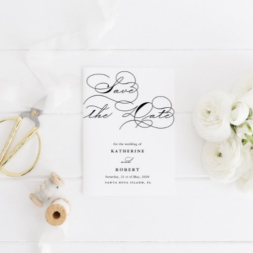 Luxurious Typography Budget Save the Date Invitation