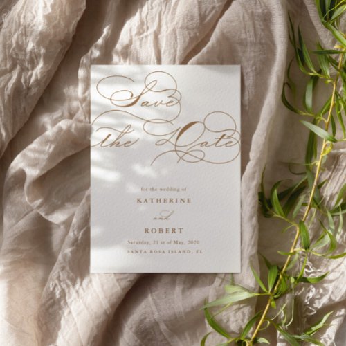 Luxurious Typography Budget Save the Date Invitation