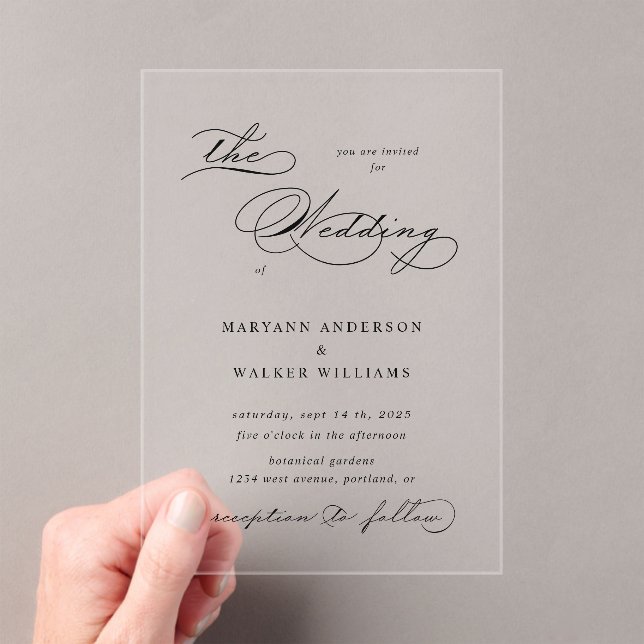 Luxurious Typography Budget Wedding Invitation (Insitu (Handheld))