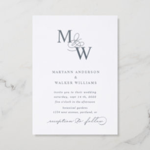 Luxurious Typography Budget Wedding Letterpress Invitation