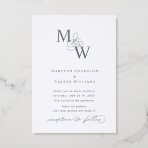 Luxurious Typography Budget Wedding Letterpress Invitation