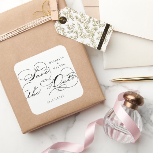 Luxurious Typography Save the Date Sticker