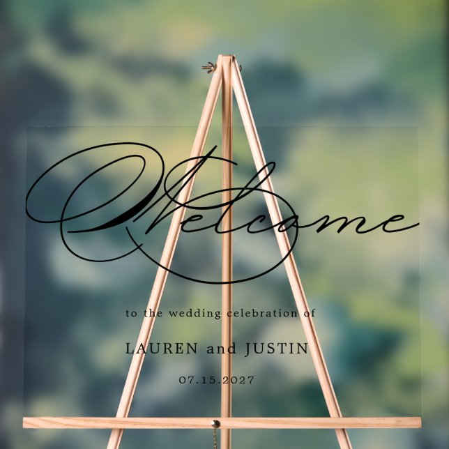 Luxurious Typography Wedding Acrylic Sign (Neutral)