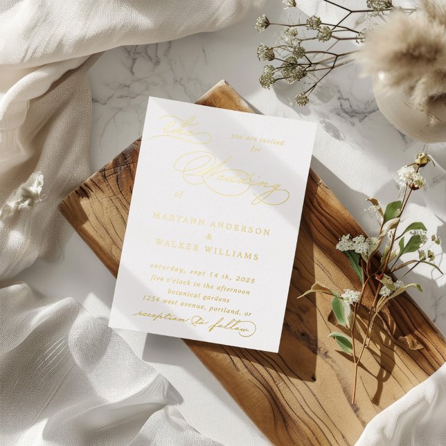 Luxurious Typography  Wedding Foil Invitation (Creator Uploaded)