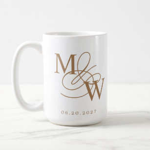 Luxurious Typography Wedding Monogram Coffee Mug