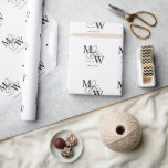 Luxurious Typography Wedding Monogram Wrapping Paper<br><div class="desc">Our "Luxurious Typography" collection features a beautiful custom calligraphy script with ample swirls in faux foil of different colors along with a matching double foil border. All your script for customization is in an elegant serif font. You can choose to mix and match faux foil colors for a complete set...</div>