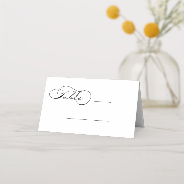 Luxurious Typography Wedding Place Card (Front)
