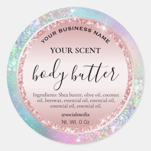 Luxurious Unicorn Colored Body Butter Labels