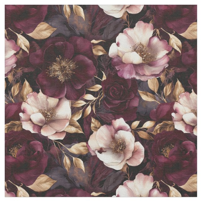 Luxurious Velvet Flowers Fabric (Close Up)